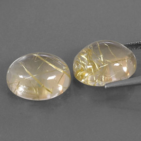Achetez naturel ct jaune quartz rutilé gems, coupe ovale, en provenance inde chez gemselect. en stock, livraison internationale!