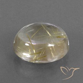Quartz rutile Jaune pâle naturelle ovale, 5.04 ct, Transparent
