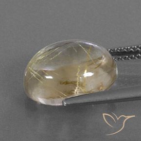 Quartz rutile Jaune pâle naturelle ovale, 5.04 ct, Transparent