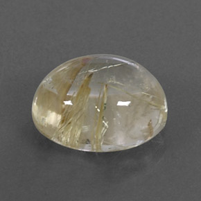 Quartz rutilé jaune naturelle coupe ovale, 4,89 ct, transparent