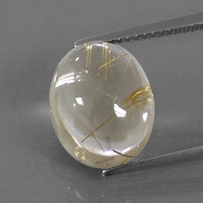 Quartz rutilé jaune naturelle coupe ovale, 7,12 ct, transparent