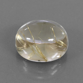 Quartz rutilé jaune naturelle coupe ovale, 7,12 ct, transparent