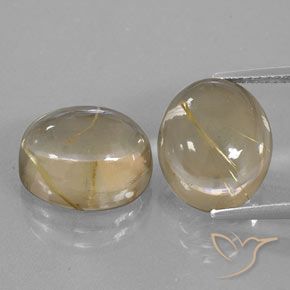 13.34ctw Naturel Jaune pâle Quartz rutile, ovale, Transparent