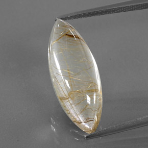 Quartz rutilé jaune naturelle marquise, 10,87 ct, transparent
