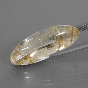 Quartz rutilé jaune naturelle marquise, 10,87 ct, transparent