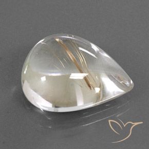 Quartz rutile Jaune clair naturelle En forme de poire, 15.33 ct, Transparent