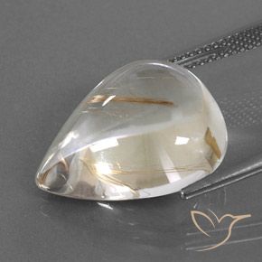 Quartz rutile Jaune clair naturelle En forme de poire, 15.33 ct, Transparent