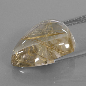 Quartz rutilé jaune naturelle en forme de poire, 15,54 ct, transparent