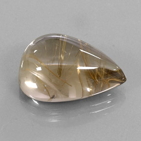 Quartz rutilé jaune naturelle en forme de poire, 18,76 ct, transparent