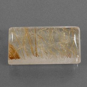 Quartz rutilé jaune naturelle baguette, 29,39 ct, transparent