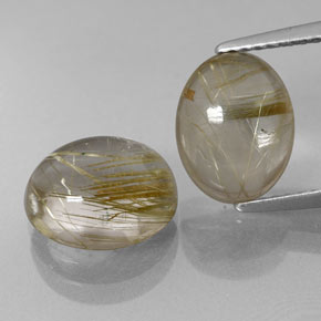 Achetez naturel ct or quartz rutilé gems, coupe ovale, en provenance inde chez gemselect. en stock, livraison internationale!