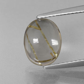 Quartz rutilé jaune naturelle coupe ovale, 2,66 ct, transparent