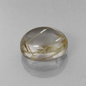 Quartz rutilé jaune naturelle coupe ovale, 2,66 ct, transparent