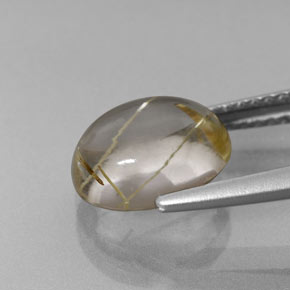 Quartz rutilé jaune naturelle coupe ovale, 2,66 ct, transparent