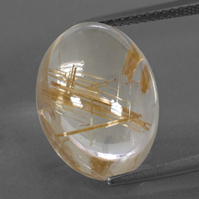 Quartz rutilé jaune naturelle coupe ovale, 11,37 ct, transparent
