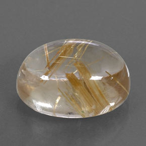 Quartz rutilé jaune naturelle coupe ovale, 11,37 ct, transparent