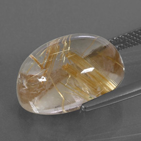 Quartz rutilé jaune naturelle coupe ovale, 11,37 ct, transparent