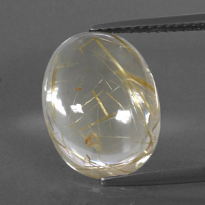Quartz rutilé jaune naturelle coupe ovale, 7,87 ct, transparent