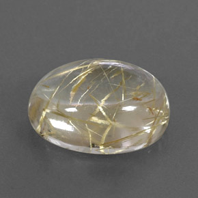 Quartz rutilé jaune naturelle coupe ovale, 7,87 ct, transparent