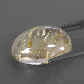 Quartz rutilé jaune naturelle coupe ovale, 7,87 ct, transparent