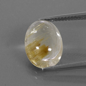 Quartz rutilé jaune naturelle coupe ovale, 5,68 ct, transparent