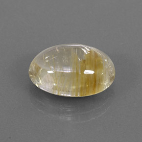 Quartz rutilé jaune naturelle coupe ovale, 5,68 ct, transparent