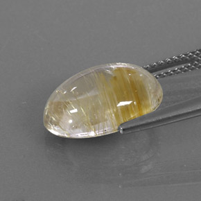 Quartz rutilé jaune naturelle coupe ovale, 5,68 ct, transparent