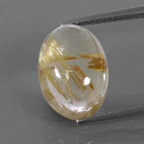 Quartz rutilé jaune naturelle coupe ovale, 7,07 ct, transparent