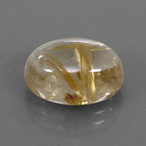 Quartz rutilé jaune naturelle coupe ovale, 7,07 ct, transparent