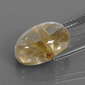 Quartz rutilé jaune naturelle coupe ovale, 7,07 ct, transparent