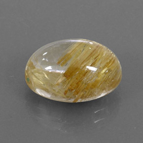 Quartz rutilé jaune naturelle coupe ovale, 6,93 ct, transparent
