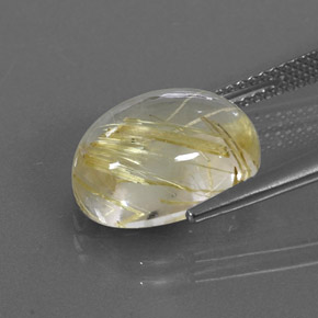 Quartz rutilé jaune naturelle coupe ovale, 7,25 ct, transparent