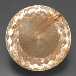 Quartz rutilé jaune naturelle coupe roude, 129,30 ct, transparent