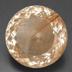 Quartz rutilé jaune naturelle coupe roude, 129,30 ct, transparent