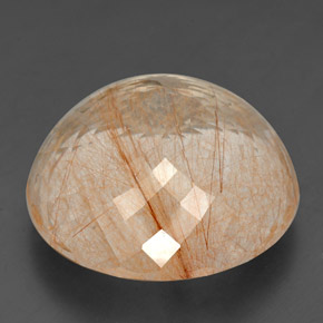 Quartz rutilé jaune naturelle coupe roude, 129,30 ct, transparent