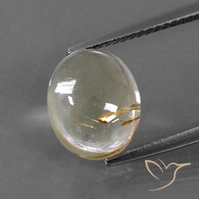 5.03ct Naturel Marron doré très clair Quartz rutile, ovale, Transparent