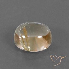 Quartz rutile Marron doré très clair naturelle ovale, 5.03 ct, Transparent