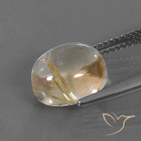 Quartz rutile Marron doré très clair naturelle ovale, 5.03 ct, Transparent