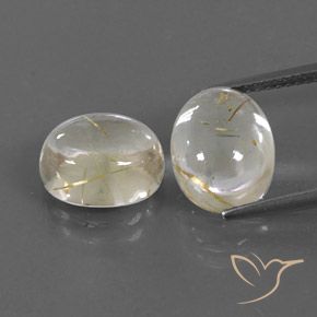 8.46ctw Naturel Jaune clair Quartz rutile, ovale, Transparent, Photo A