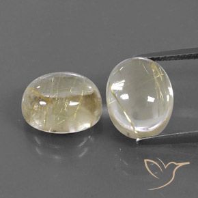 9.49ctw Naturel Jaune clair Quartz rutile, ovale, Transparent