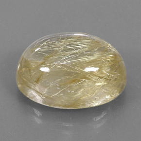 Quartz rutilé jaune naturelle coupe ovale, 22,76 ct, transparent