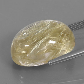 Quartz rutilé jaune naturelle coupe ovale, 22,76 ct, transparent