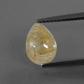 Quartz rutilé jaune naturelle transparent, 2,35 ct, transparent / translucide