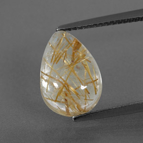 Quartz rutilé jaune naturelle transparent, 4,25 ct, transparent / translucide