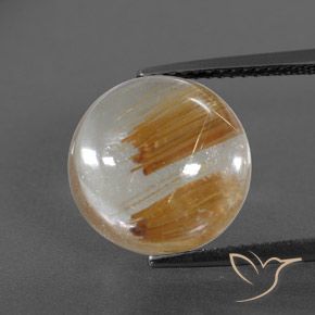 8.46ct Naturel Clair et Bronze doré Quartz rutile, Tour, Transparent / Translucide