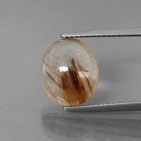 Quartz rutilé jaune naturelle transparent, 5,22 ct, transparent / translucide