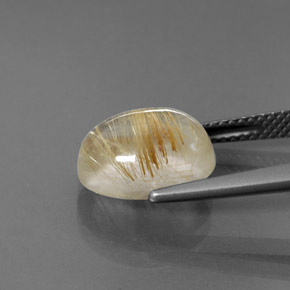 Quartz rutilé jaune naturelle transparent, 5,21 ct, transparent / translucide