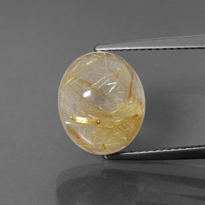 Quartz rutilé jaune naturelle transparent, 6,00 ct, transparent / translucide