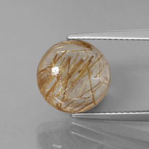 Quartz rutilé jaune naturelle transparent, 5,35 ct, transparent / translucide