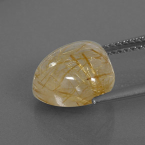 Quartz rutilé jaune naturelle transparent, 5,25 ct, transparent / translucide